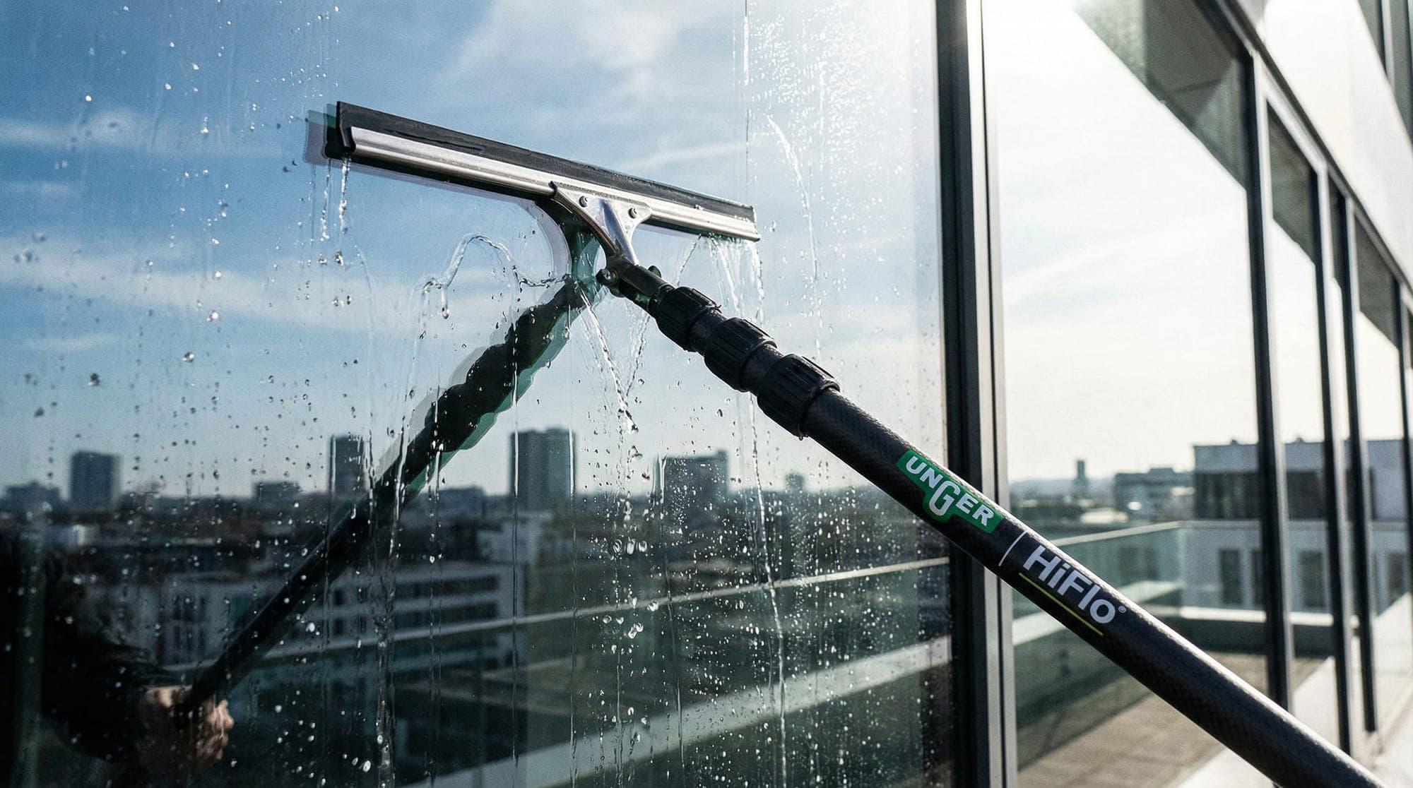 Window washing leaving streak-free glass at a Post Falls property