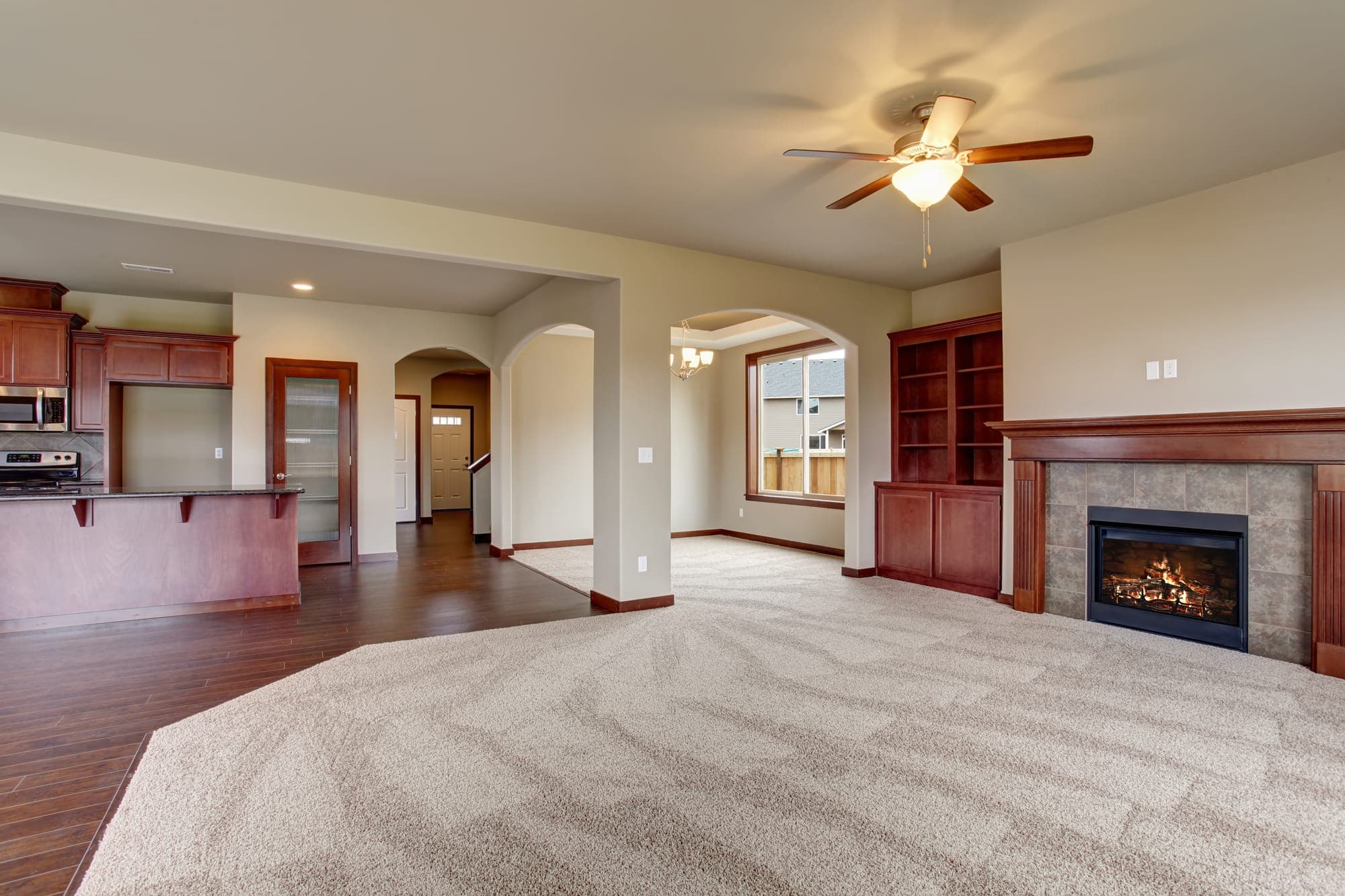 Freshly cleaned carpet showing crisp lines after a professional carpet cleaning in Spokane